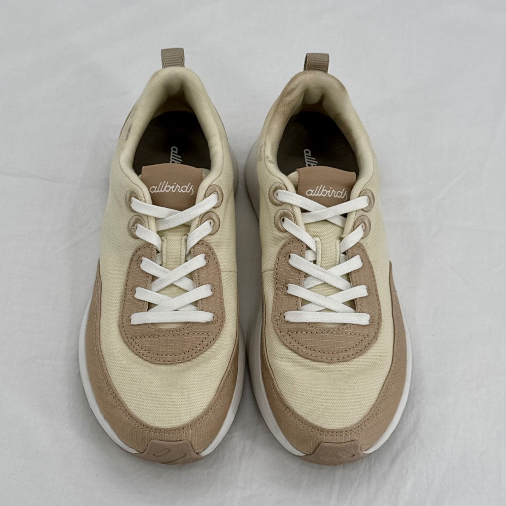 Allbirds Courier Sneakers Womens Size 9 Cream & Tan Lightweight Comfort Shoes